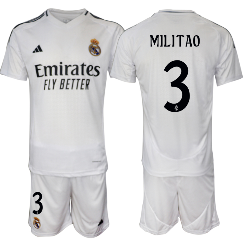 Men 2024-2025 Club Real Madrid home White #3 Soccer Jersey